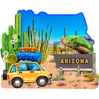 Arizona State Tourist in Desert 3-D Interactive Magnet