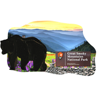 Great Smoky Mountains Flocked Black Bear Textured 3D Magnet
