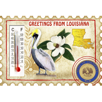 Louisiana State Stamp Magnet